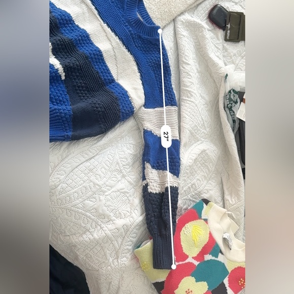 MADEWELL Intarsia Crewneck Sweater Blue and White size XS - Picture 15 of 15